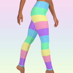 Pastel Rainbow Stripe Leggings